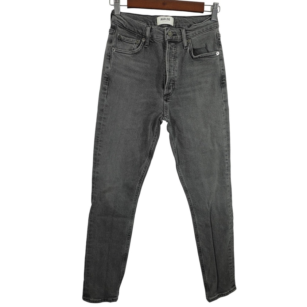 AGOLDE Jeans Womens 24 Gray Charcoal Wash Nico High Rise Skinny Stretch Denim